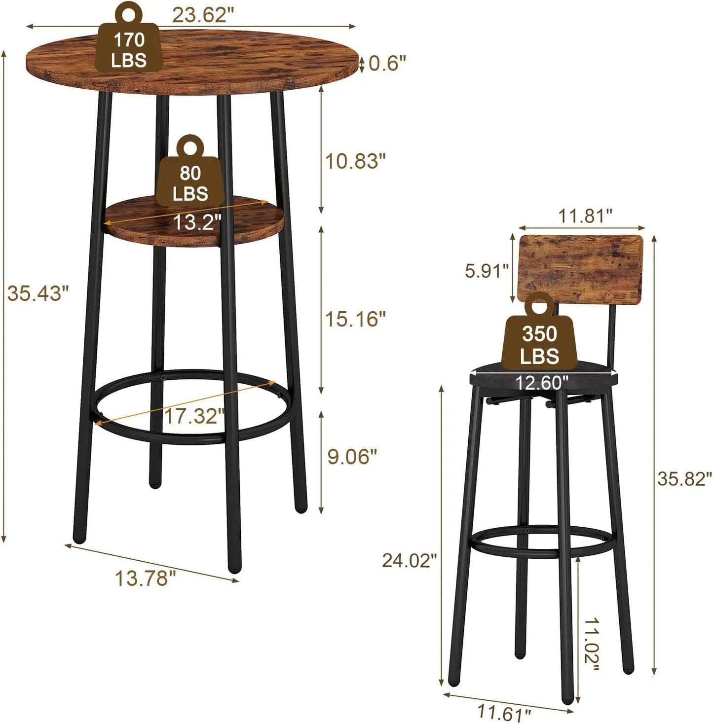 Bar Table Set - HOMELIVING