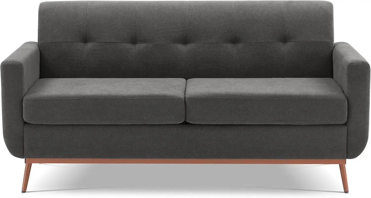 Loveseat Sofa, Mid Century Modern Love Seat Couches , Comfy Upholstered Sofa Couch , Tufted Design 2 Seater Love Seat Sofa - HOMELIVING