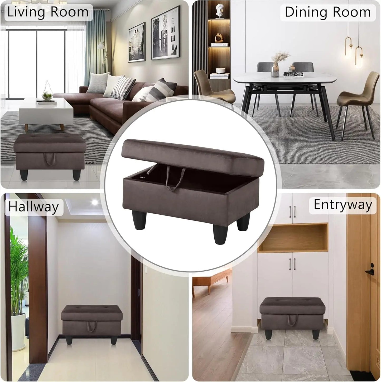 Sectional Sofa, Modular Sectional Sofa with Chaise, Flannel Modular Couch with Storage Ottoman, L Shaped Sofas & Couches - HOMELIVING