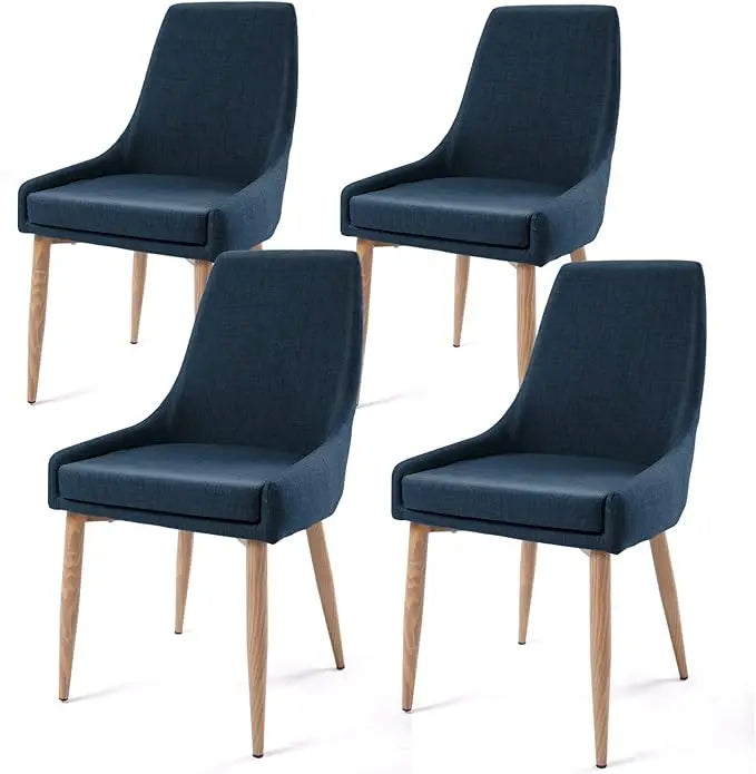 Dining Chairs, Living Room Chair Set of 4 Accent Chair with High Back Beige Fabric Dining Comfy Chair for Kitchen dinning chairs - HOMELIVING