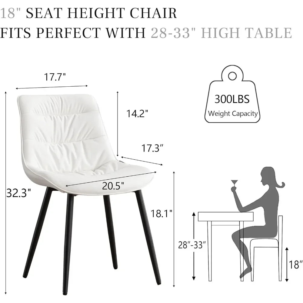 Modern Dining Chairs Set of 2, Upholstered Accent Chair, Suitable for Kitchen, Dining Room, Living Room and Bedrooms - HOMELIVING