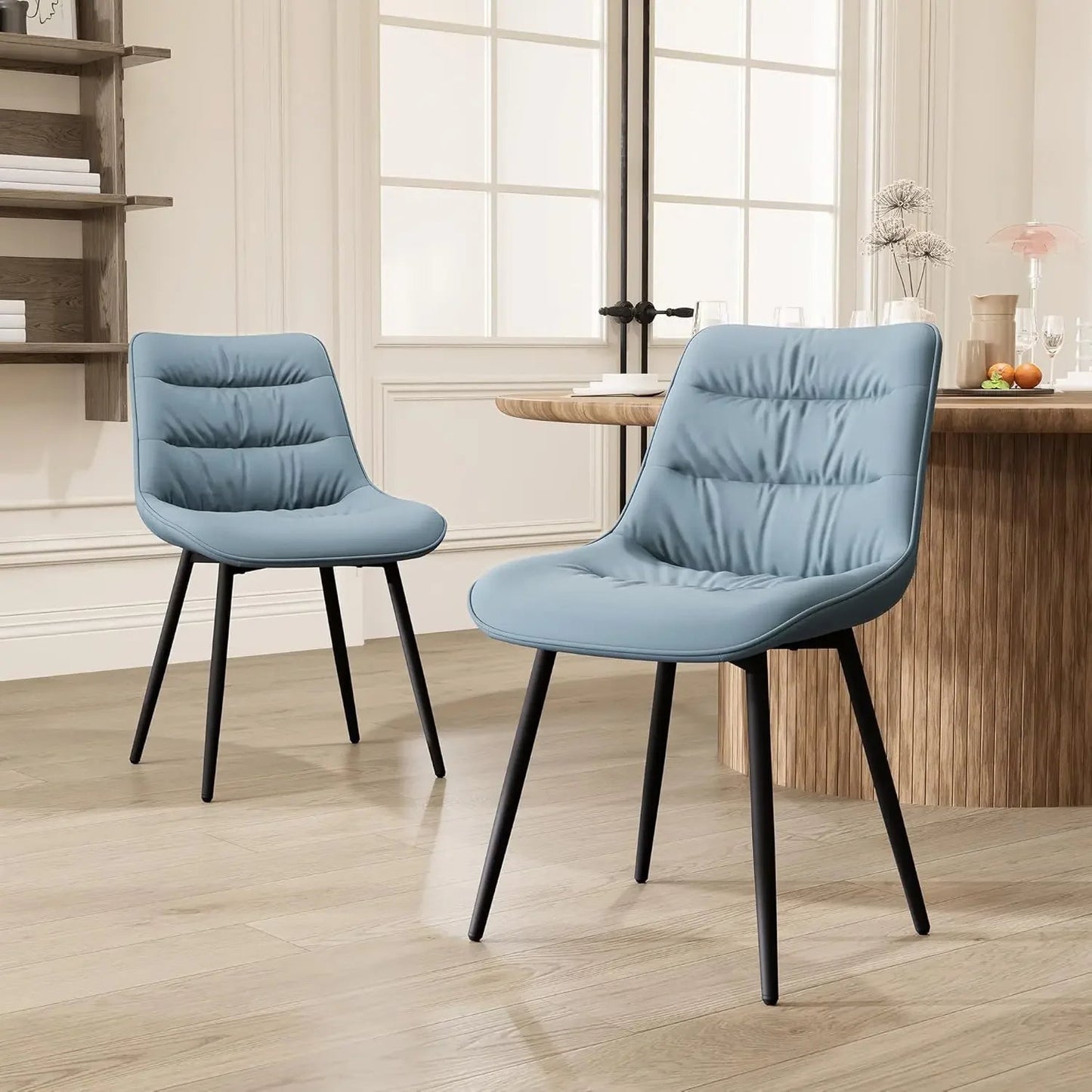 Modern Dining Chairs Set of 2, Upholstered Accent Chair, Suitable for Kitchen, Dining Room, Living Room and Bedrooms - HOMELIVING