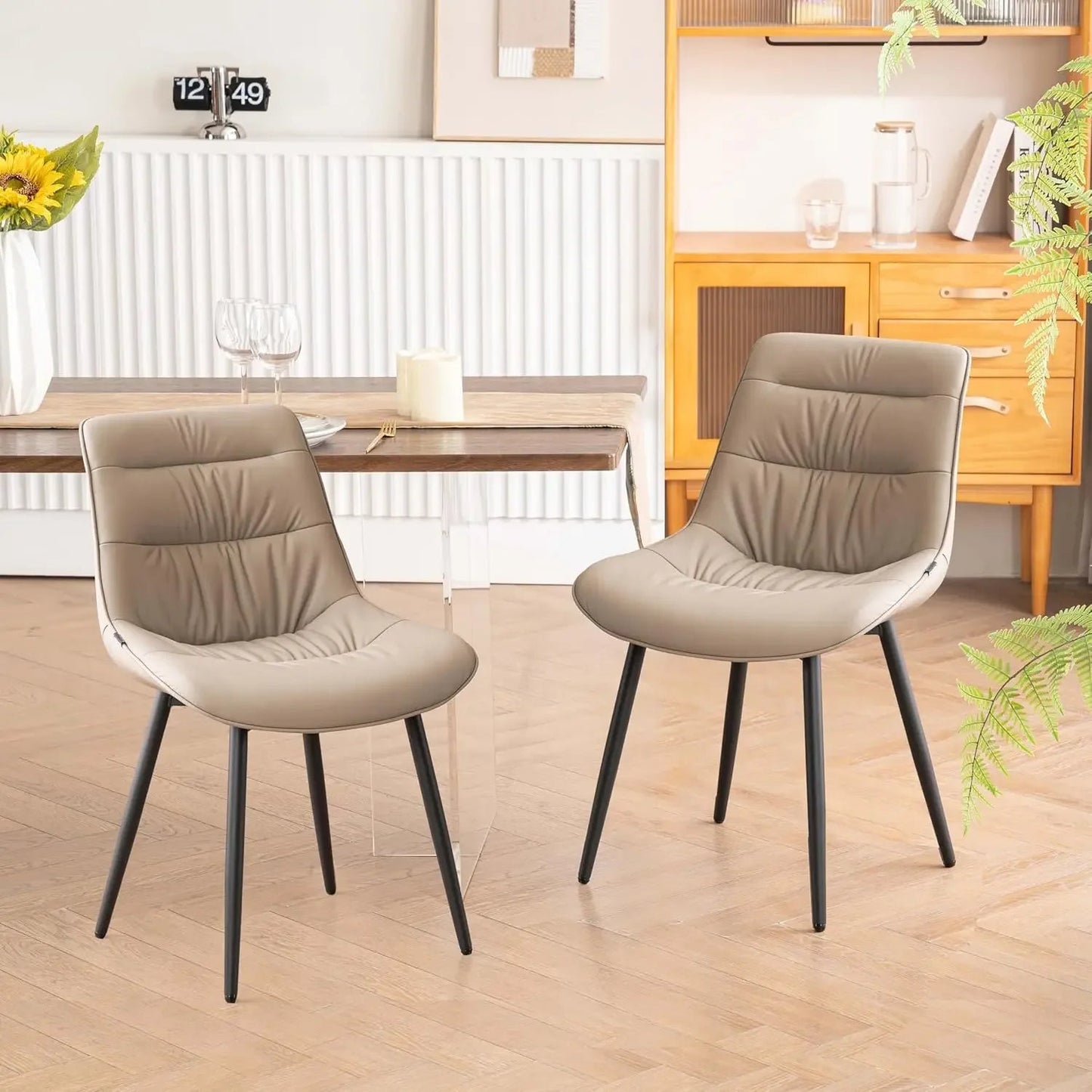 Modern Dining Chairs Set of 2, Upholstered Accent Chair, Suitable for Kitchen, Dining Room, Living Room and Bedrooms - HOMELIVING