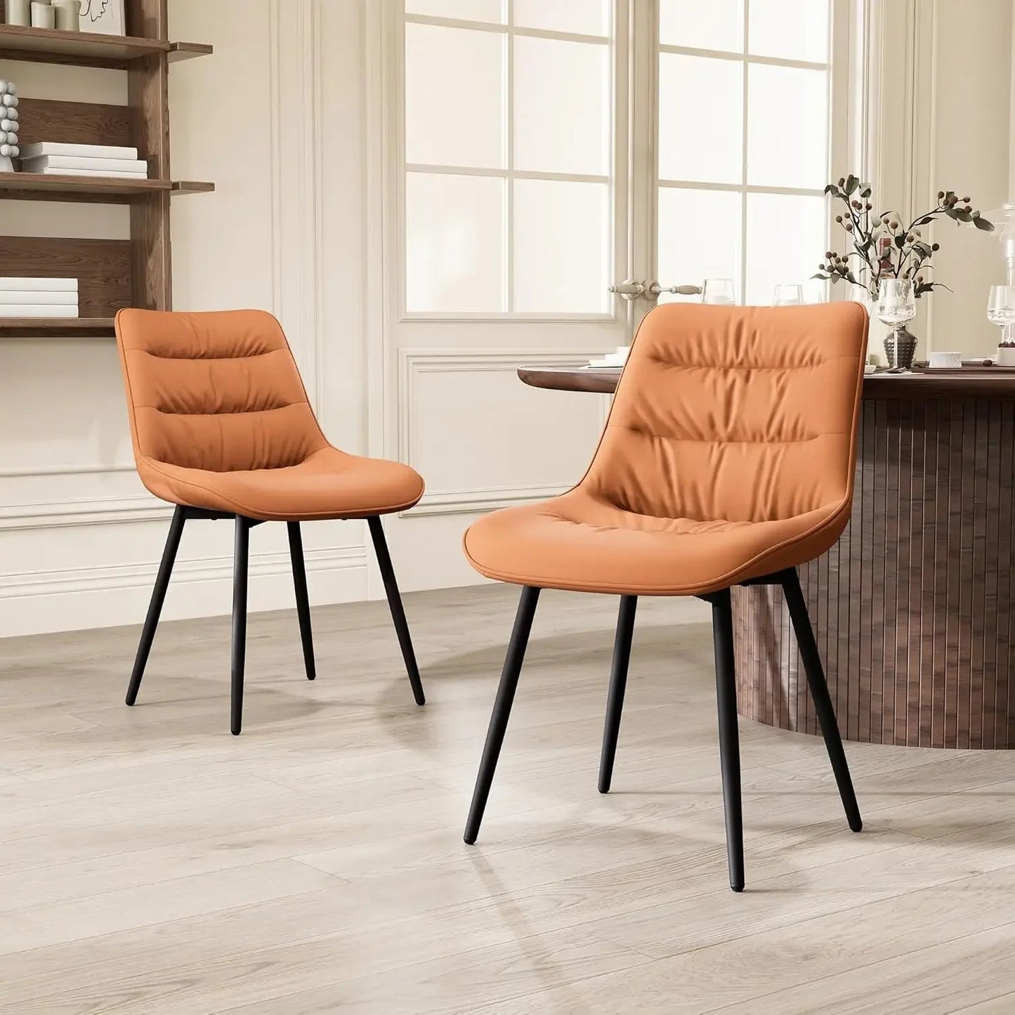 Modern Dining Chairs Set of 2, Upholstered Accent Chair, Suitable for Kitchen, Dining Room, Living Room and Bedrooms - HOMELIVING