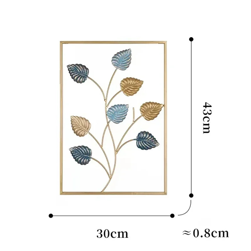 3pcs Nordic Vintage Metal Colored Ginkgo Leaf Iron Wall Hanging Photo Frame Art Home Living Room Wall Decoration Accessories - HOMELIVING
