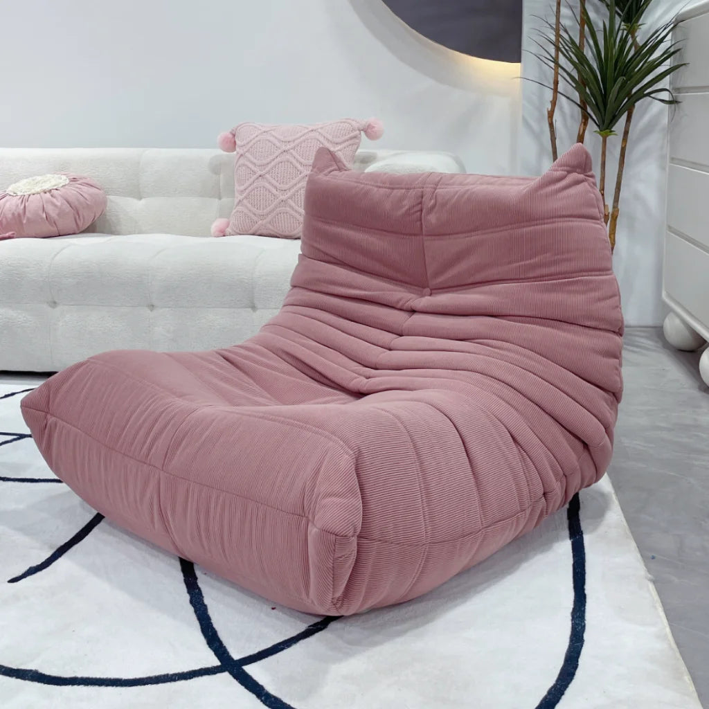 Corduroy sofa coverCaterpillar can lie and sleep on balcony, lounge chair, living room, bedroom, small sofa, Nordic single couch - HOMELIVING