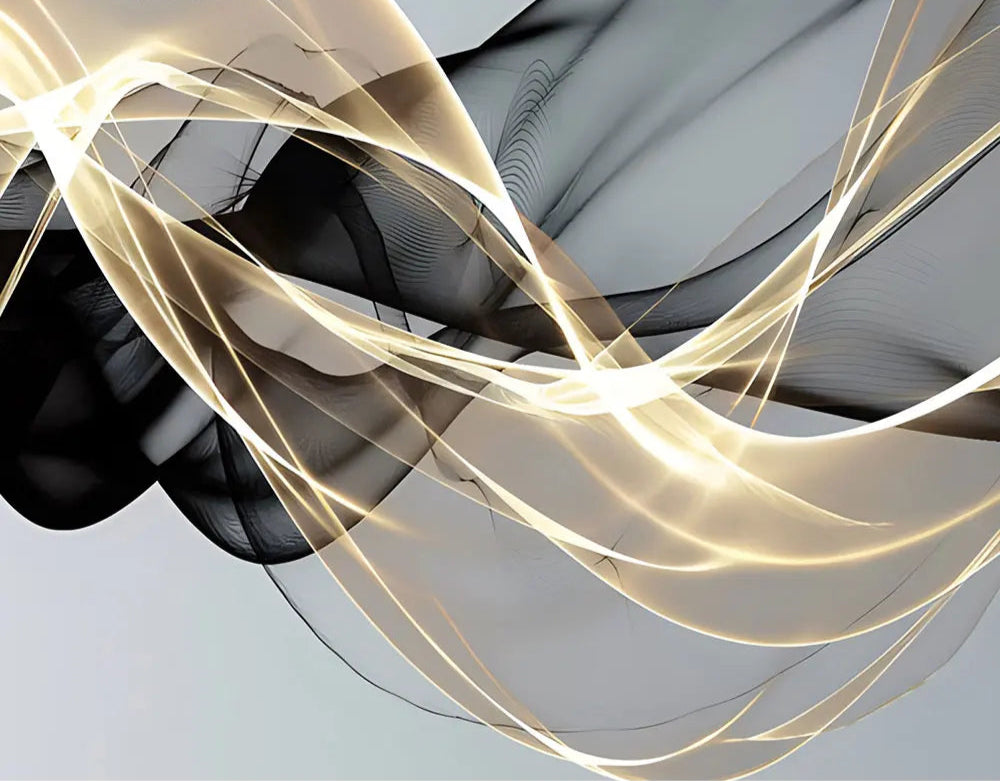 Abstract Black Gold Silk Ribbon Painting Gallery Wall Art Modern Luxury Canvas Painting Print Poster for Home Room Cuadros Decor - HOMELIVING