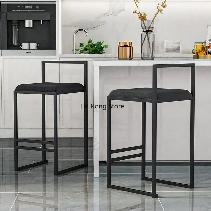 Nordic Designer Bar Chair Modern Bar Stool Industrial Style Barstool Nordic Backrest Banquet Kitchen Silla De Bar Furniture HY - HOMELIVING