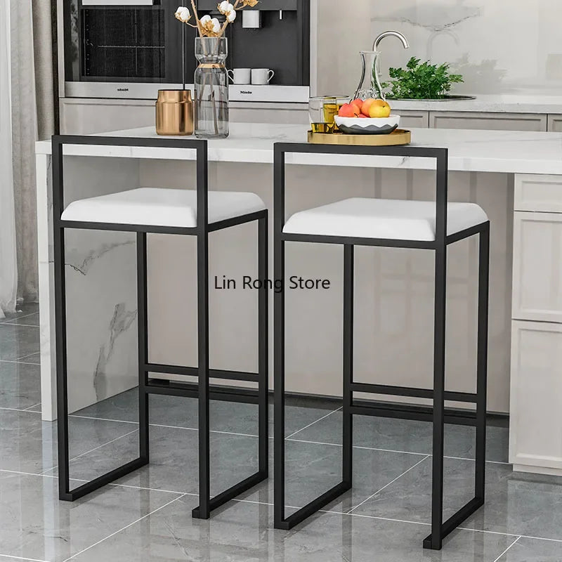 Nordic Designer Bar Chair Modern Bar Stool Industrial Style Barstool Nordic Backrest Banquet Kitchen Silla De Bar Furniture HY - HOMELIVING