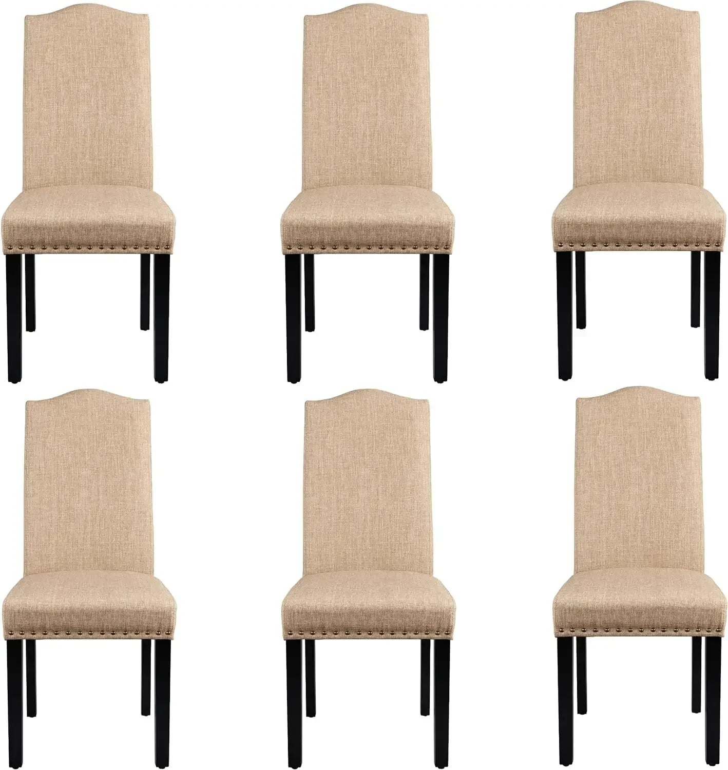 Dining Chair Set of 6 with Rubber Wood Legs and Non-woven fabric Armchairs for Kitchen Living Room Hotel, Dining Chair set - HOMELIVING