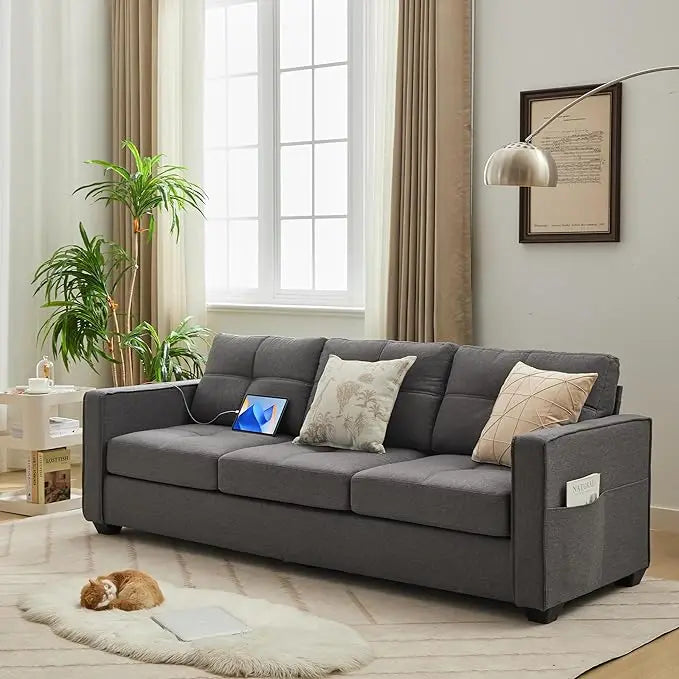 Sofa Couch Sectional Couches for Living Room, Living Room Furniture Comfy Modular Convertible Sofas with Ottoman, Home Sofa Set - HOMELIVING