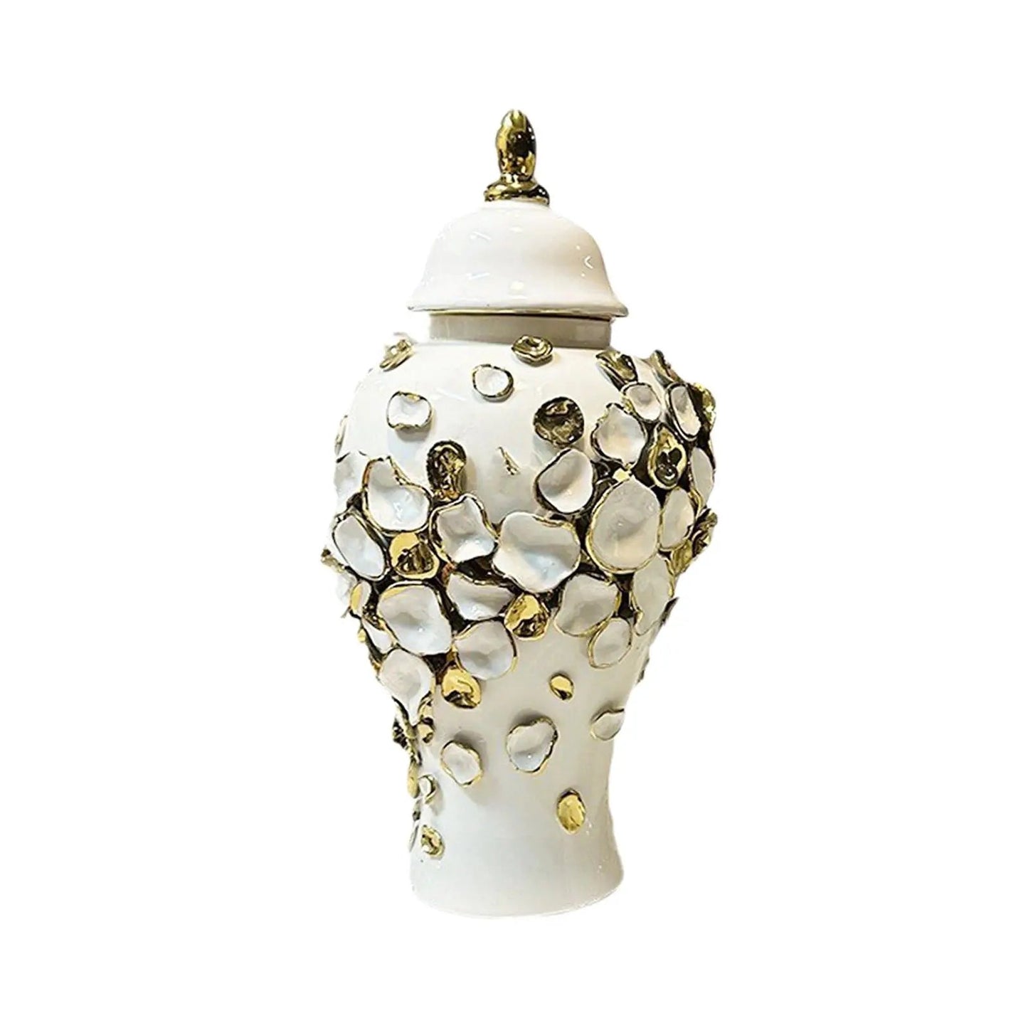 Porcelain Ginger Jar Ceramic Flower Vase Vintage Modern Tabletop Ornament for Entrance Office Party Living Room Home Decoration - HOMELIVING