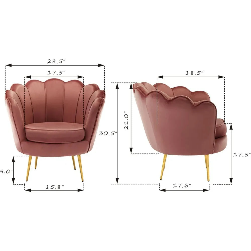Velvet Accent Chair For Living Room Suede Accent Chair - HOMELIVING