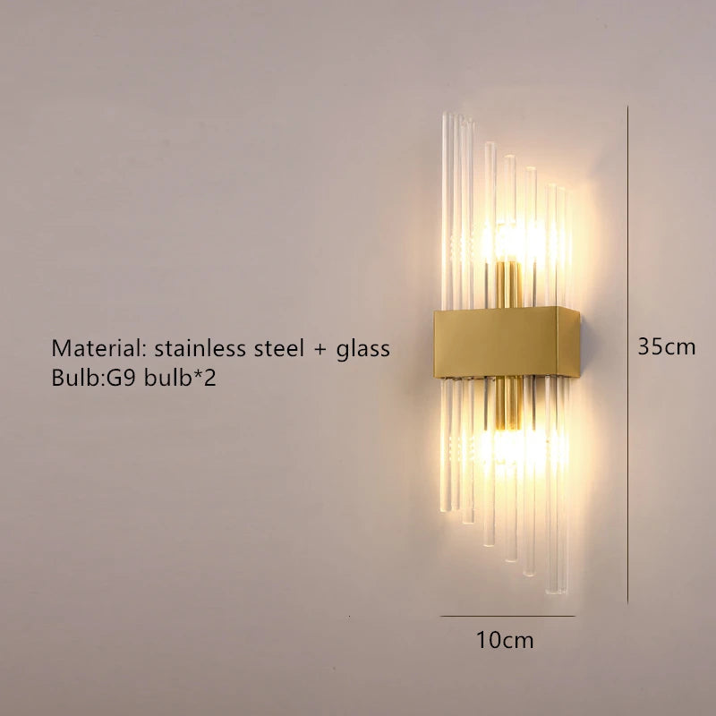 Light Luxury Wall Lamp Modern LED Gold Wall Light Indoor Lighting Wall Sconce Home Decor for Living Room Bedroom Bedside Stairs - HOMELIVING