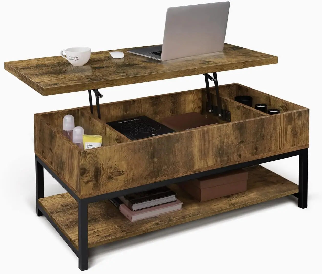Elevator top coffee table, living room storage coffee table, for bedroom, living room, dining room - HOMELIVING
