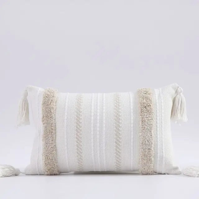Tufted Boho Cushion Cover with Tassels - 45x45cm