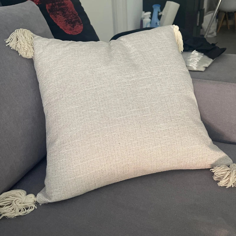 Tufted Boho Cushion Cover with Tassels - 45x45cm