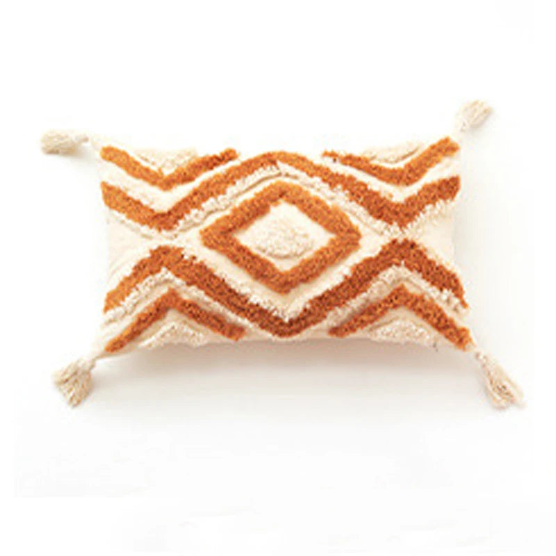 Tufted Boho Cushion Cover with Tassels - 45x45cm