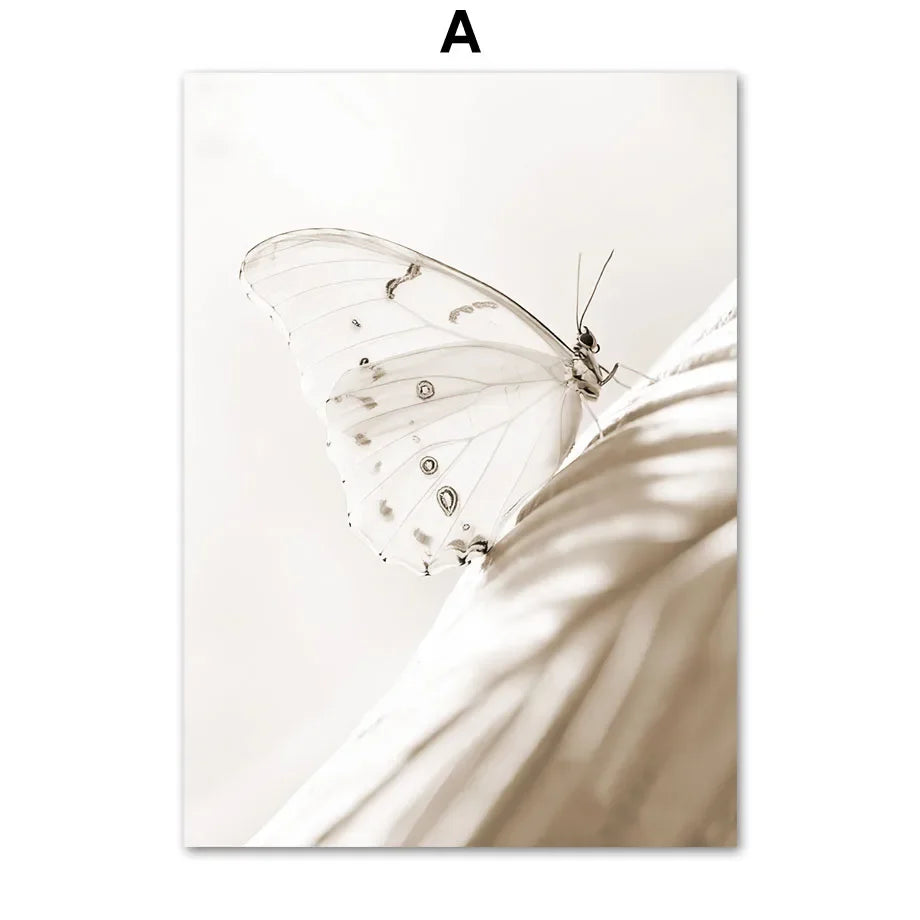 Beige Reed Peony Orchid Rose Boho Wall Art Canvas Painting Minimalist Posters And Prints Wall Picture For Living Room Home Decor - HOMELIVING