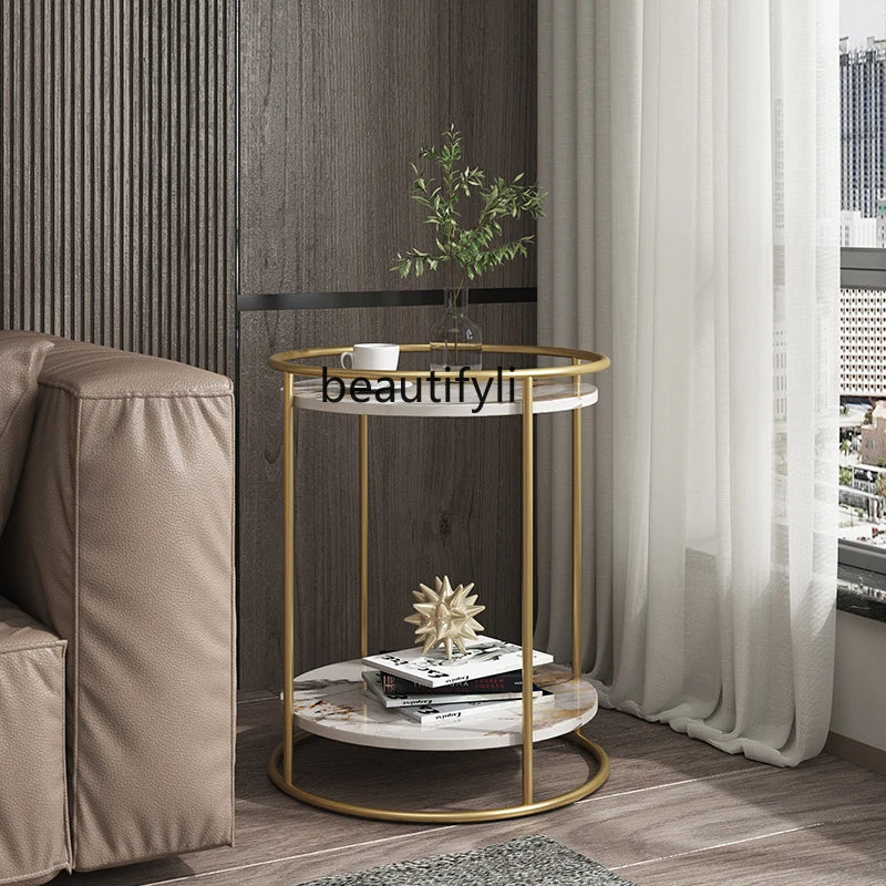 zq Coffee Table Corner Table Side Cabinet Side Table Light Luxury and Simplicity Modern Bedside Table Nordic Small round Table - HOMELIVING