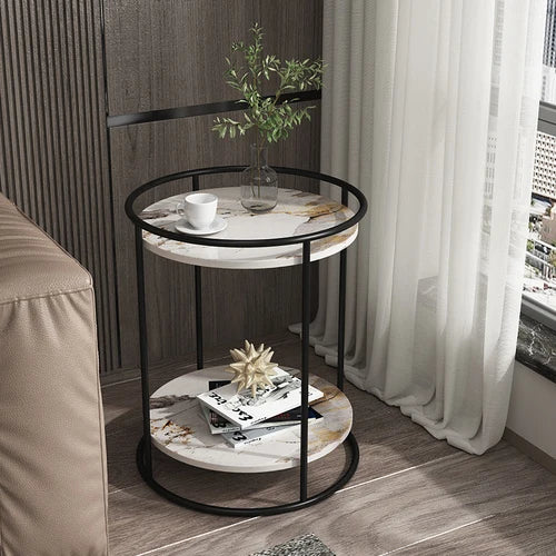 zq Coffee Table Corner Table Side Cabinet Side Table Light Luxury and Simplicity Modern Bedside Table Nordic Small round Table - HOMELIVING