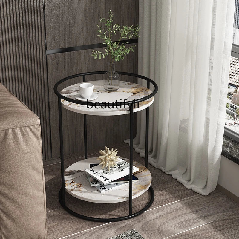 zq Coffee Table Corner Table Side Cabinet Side Table Light Luxury and Simplicity Modern Bedside Table Nordic Small round Table - HOMELIVING