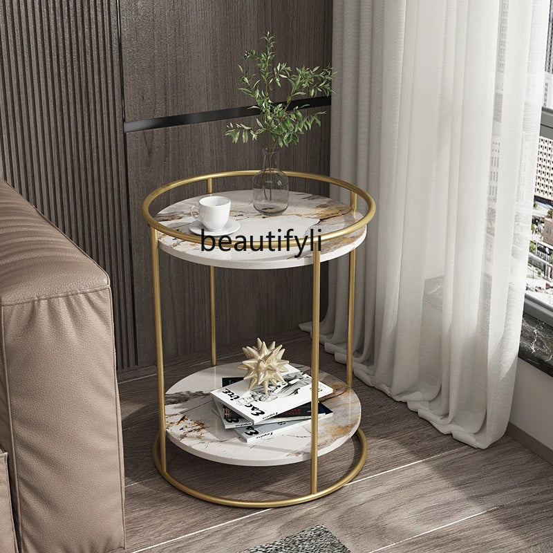 zq Coffee Table Corner Table Side Cabinet Side Table Light Luxury and Simplicity Modern Bedside Table Nordic Small round Table - HOMELIVING