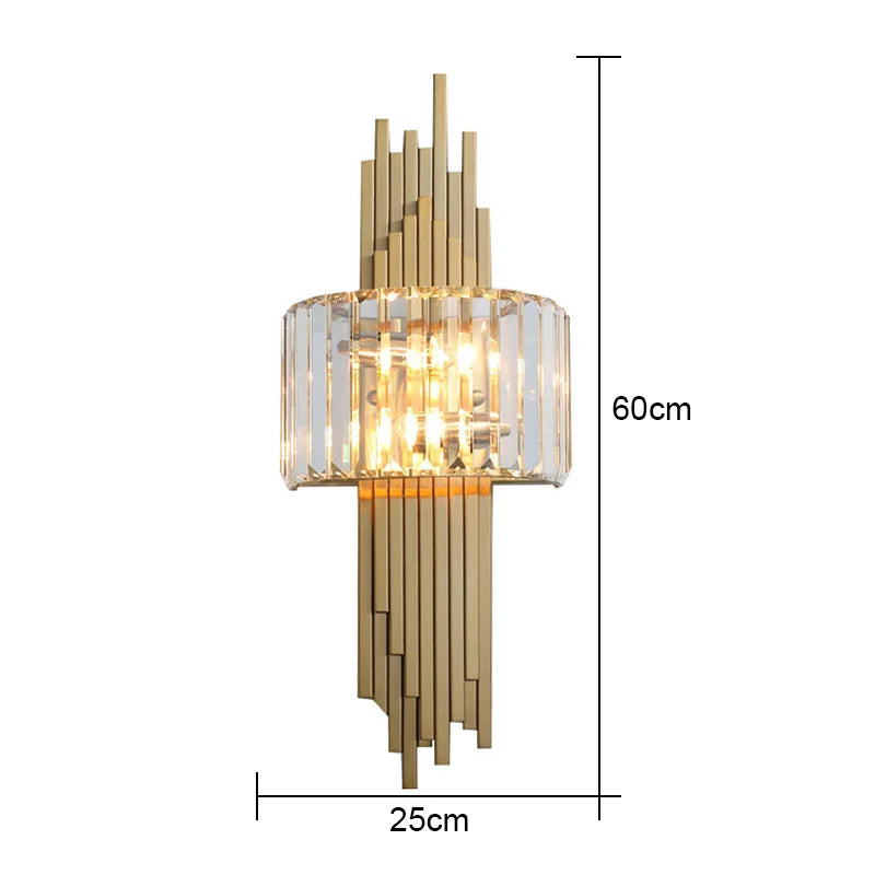 Modern Luxury Hardware Crystal Wall Lamp For Living Room Tv Bedroom Night Lighting Study Decoration Home Indoor Fixtures - HOMELIVING