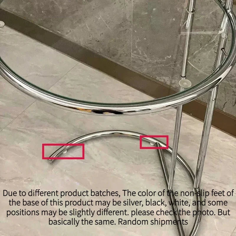 Transparent Tables Glass Creative Lift Coffee Table Simple Sofa Tables Nordic Designer C-Shaped Table Geometric Round Table - HOMELIVING