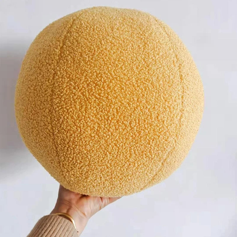 Decorative Round Ball Pillow Plush Throw Pillow Cushion for Modern Home Decor on Sofa Couch Chair Decorative Pillow 35cm - HOMELIVING