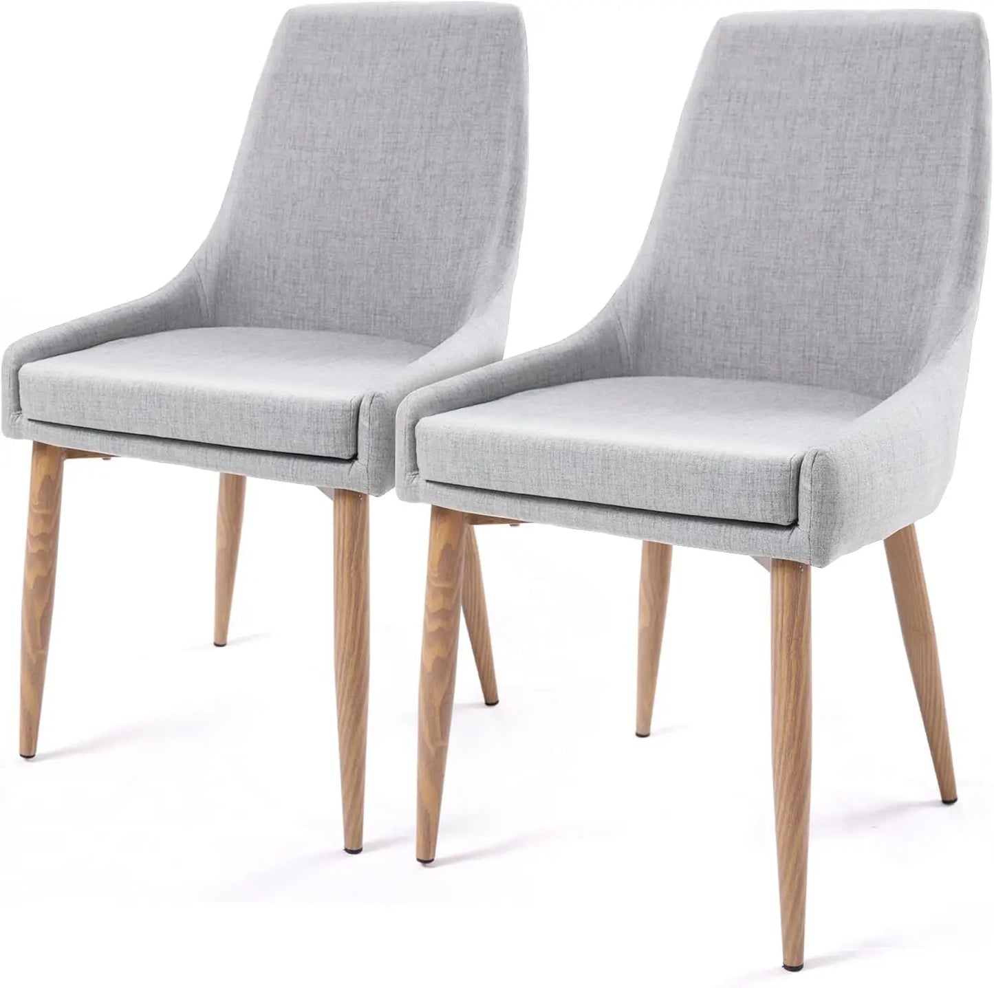 Dining Chairs, Living Room Chair Set of 4 Accent Chair with High Back Beige Fabric Dining Comfy Chair for Kitchen - HOMELIVING