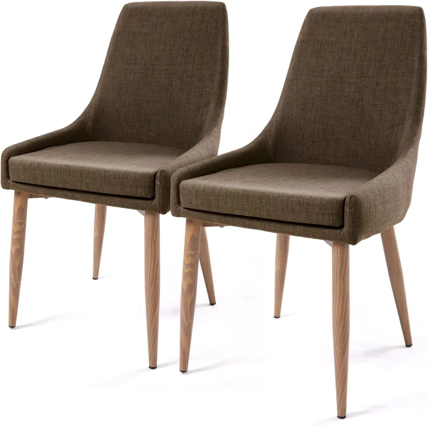 Dining Chairs, Living Room Chair Set of 4 Accent Chair with High Back Beige Fabric Dining Comfy Chair for Kitchen - HOMELIVING