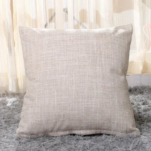 Solid Color Linen Pillow Case - 30x50cm & 45x45cm