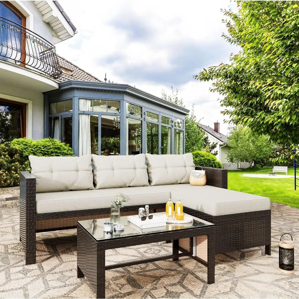 3 Piece Patio Set - HOMELIVING