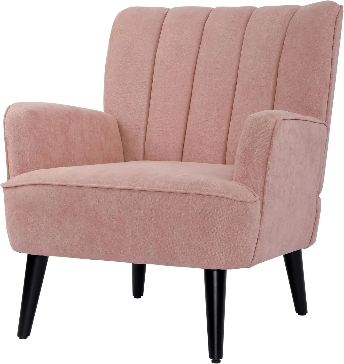 Accent Chairs, Fabric Upholstered Armchairs, Mid Century Modern Accent Chair, Wooden Living Room chairs, - HOMELIVING