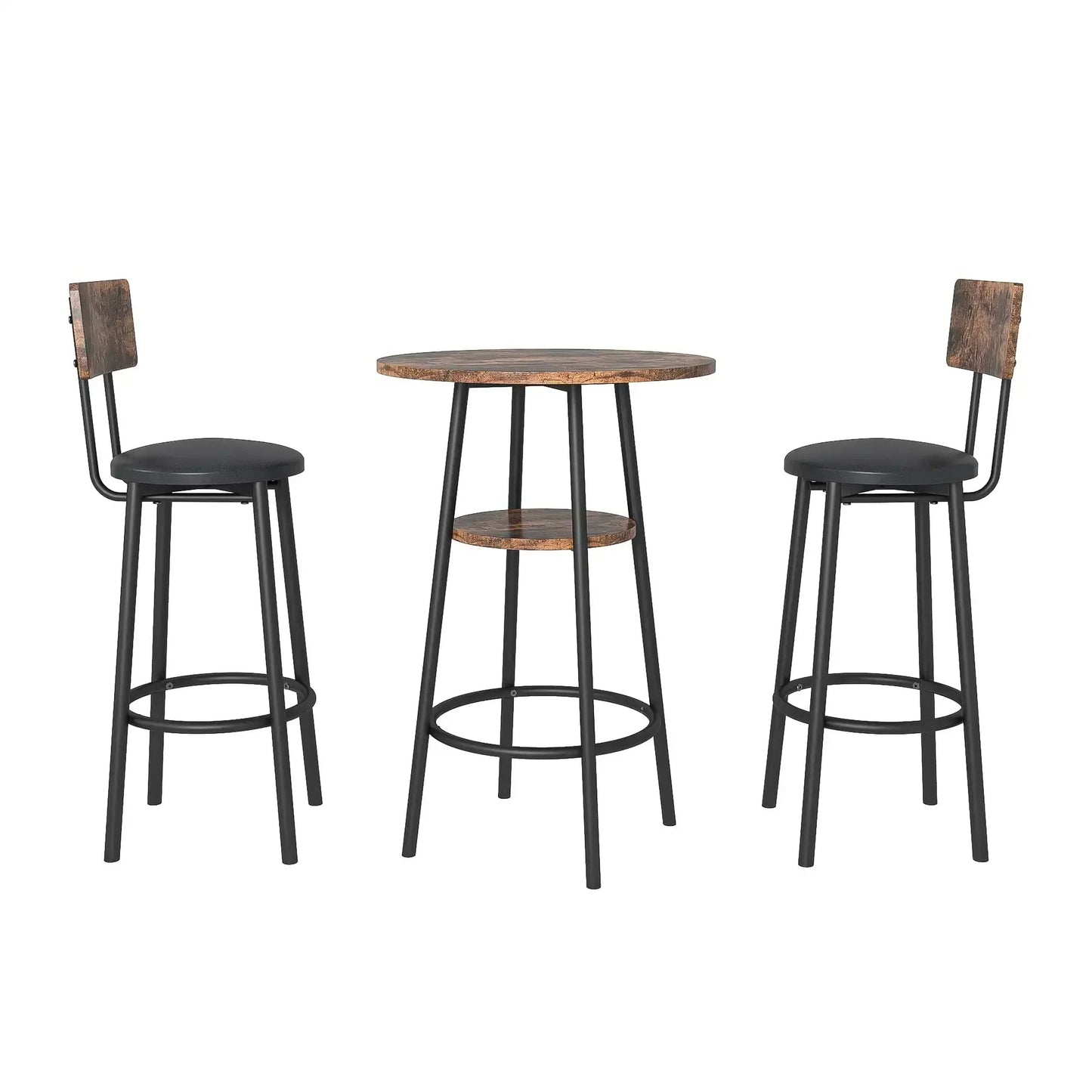 Dining Room Sets, 3-Piece Dining Table and Chairs Set, Industrial Bar Table Set Kitchen , Rustic Brown,dining Room Set - HOMELIVING
