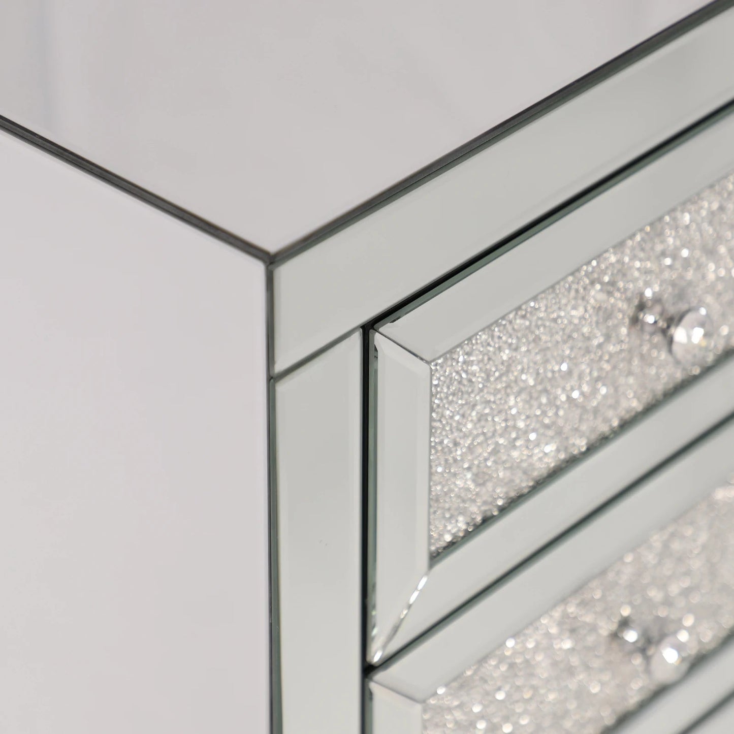 Diva Mirror Crystal Table - HOMELIVING