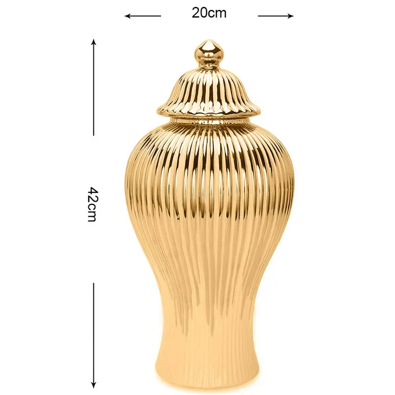Gold ceramic vase - HOMELIVING