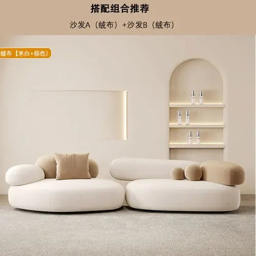 Nordic Lounge Living Room Sofa Velvet Floor Couch Bed Living Room Sofas Puffs Cloud Sofas Para El Hogar Bedroom Furniture - HOMELIVING