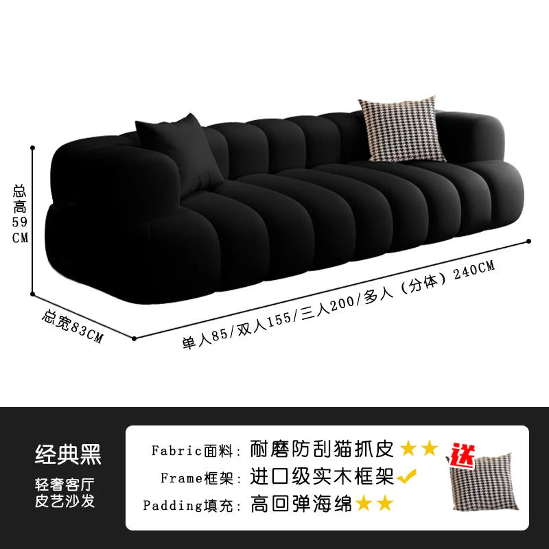 Luxury Cream Sofa Floor French Lazy Cloud Couch Living Room Nordic Loveseat Modern Mid Century Muebles Garden Furniture - HOMELIVING