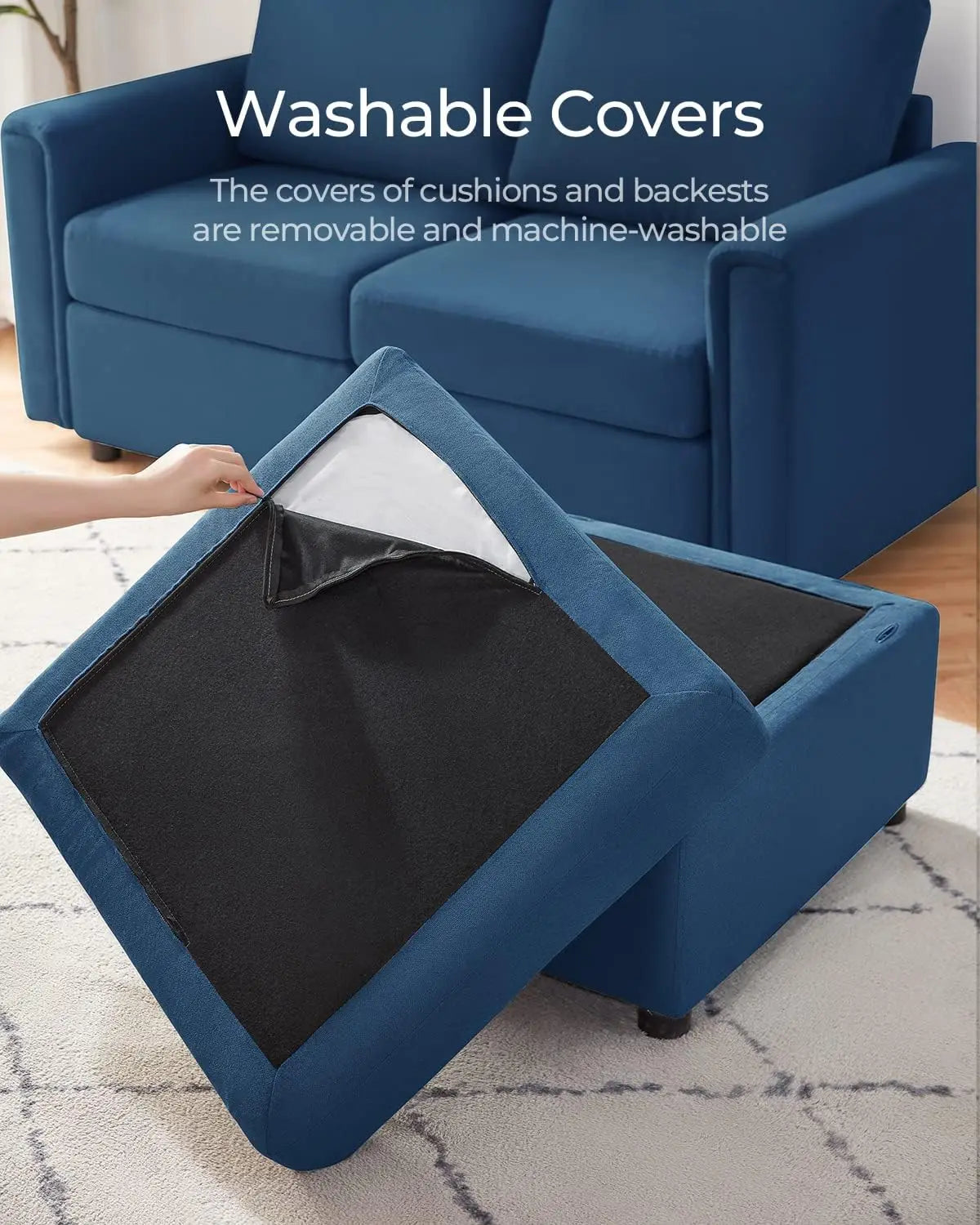 Modular Sectional Sofa with Storage, Washable Sectional Couch, Covers Changeable, Couch Ottoman to Extend Your Sofa - HOMELIVING