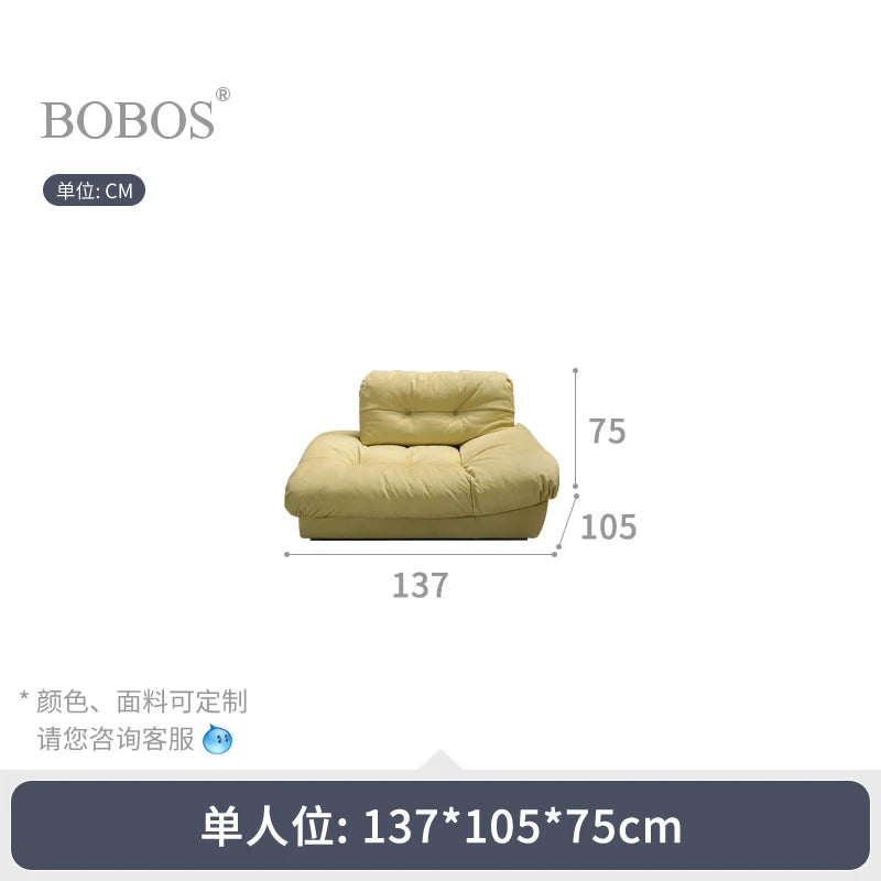 Italian minimalist living room cloud down frosted velvet three person fabric sofa combination - HOMELIVING