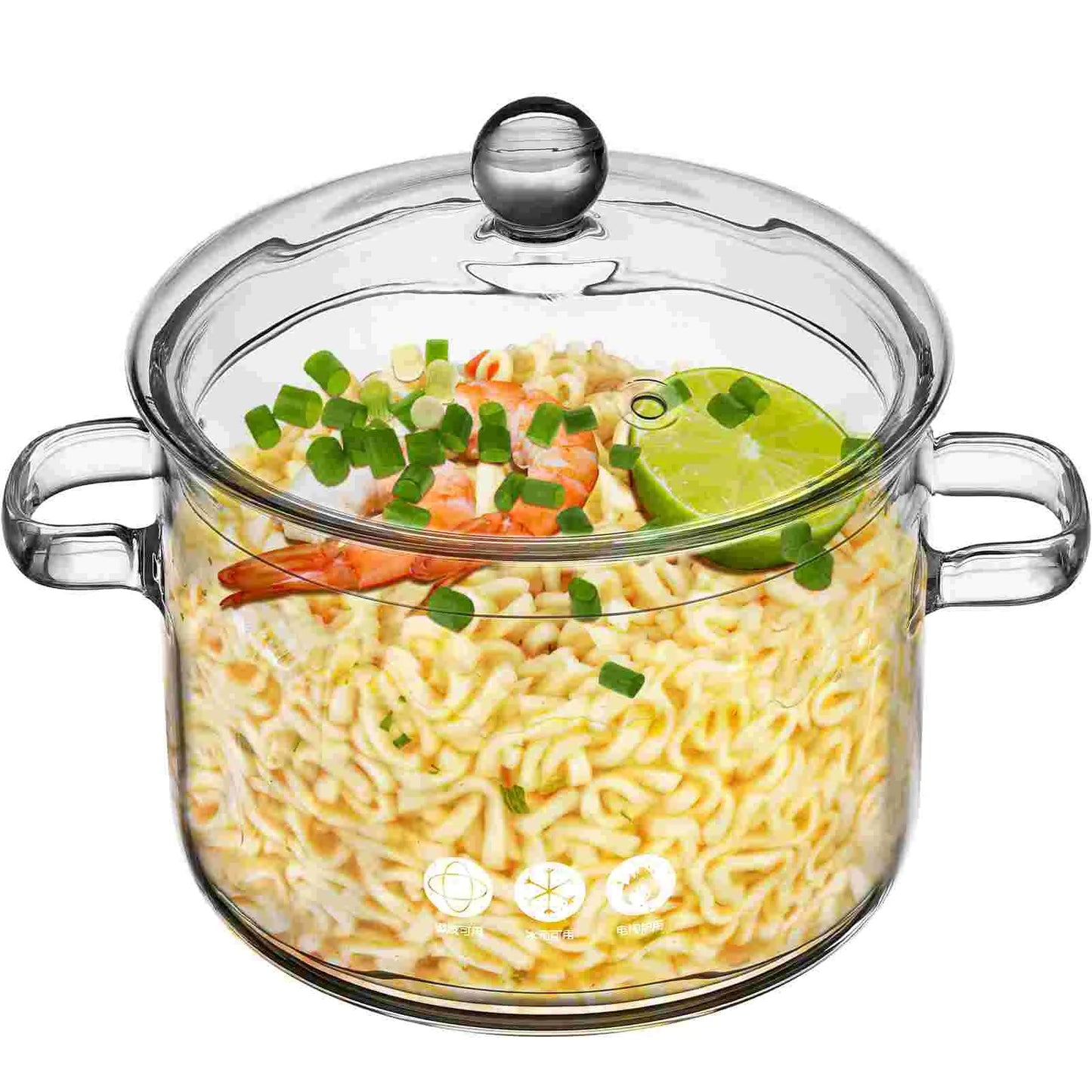 High Borosilicate Glass Saucepan with Lid