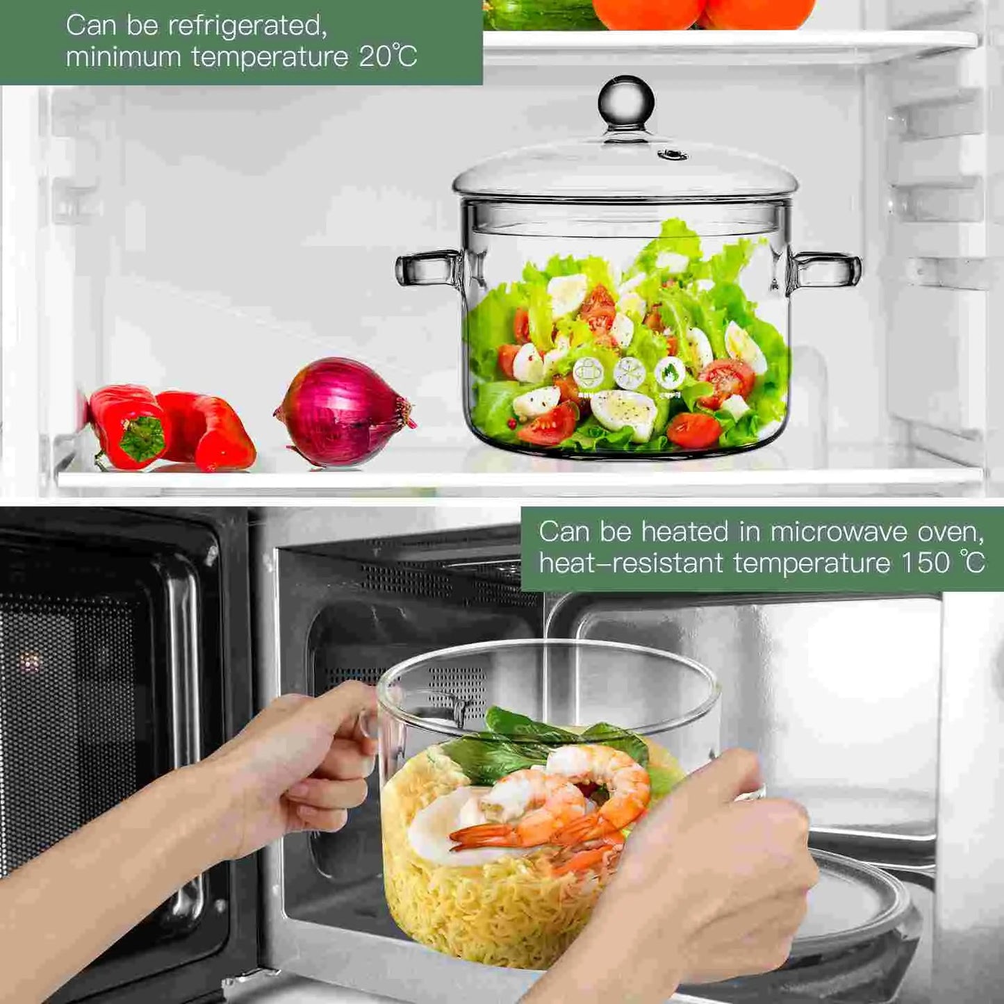 High Borosilicate Glass Saucepan with Lid