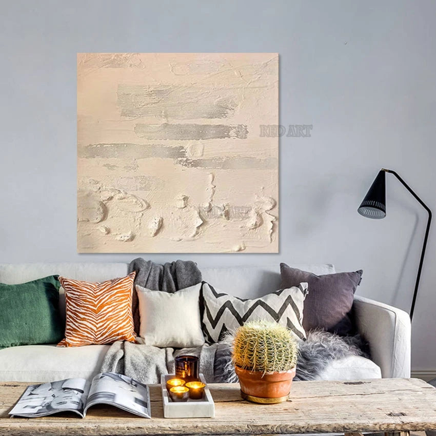 Large Texture Abstract Oil Painting Canvas, Wall Picture Art, Unframed Handmade Luxury Artwork Showpieces, Living Room Decor - HOMELIVING