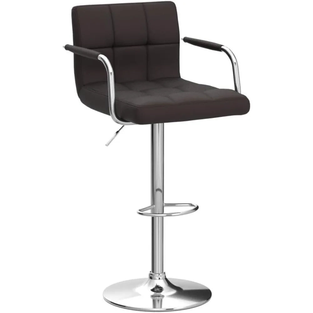4pcs Adjustable Bar Stools Swivel Bar Chairs Height Stool for Kitchen PU Leather Dining Barstools Chairs with Backrest - HOMELIVING