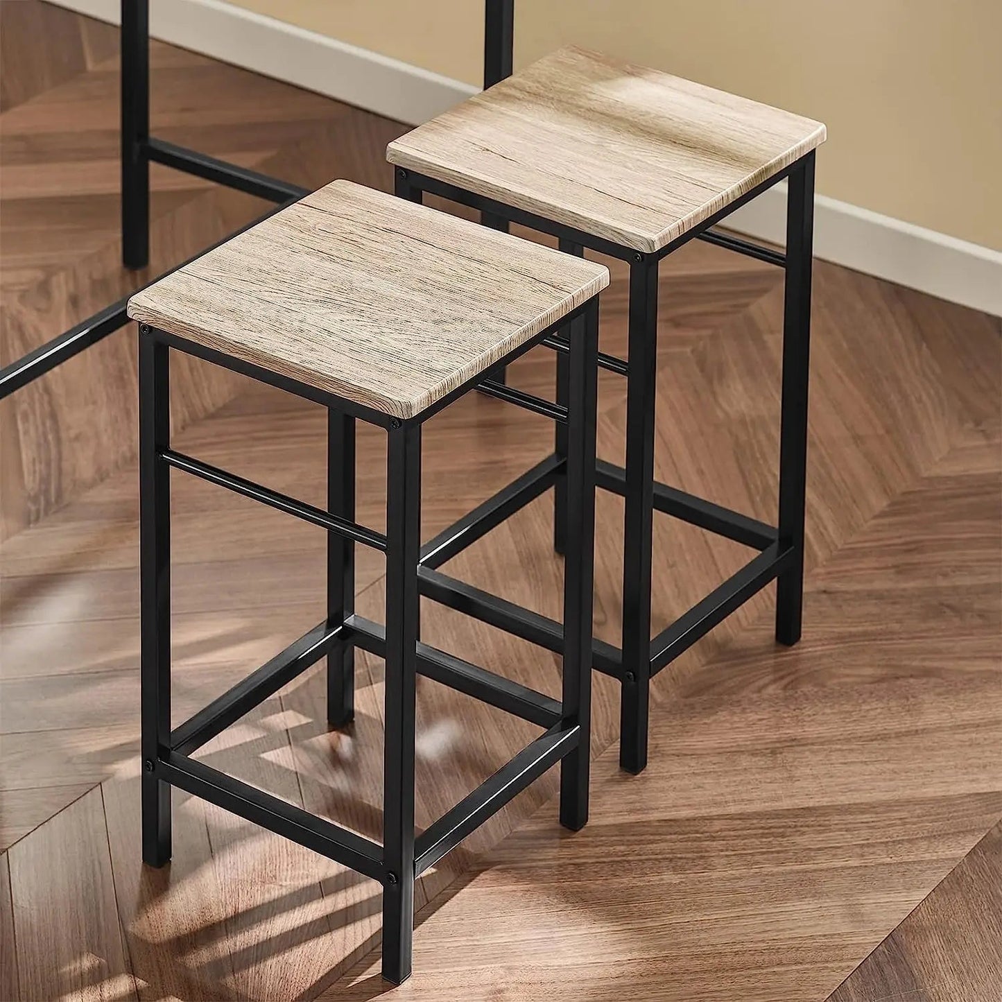 Bar Set-1 Bar Table and 4 Stools, Home Kitchen Breakfast Bar Set Furniture Dining Set (Natural) - HOMELIVING