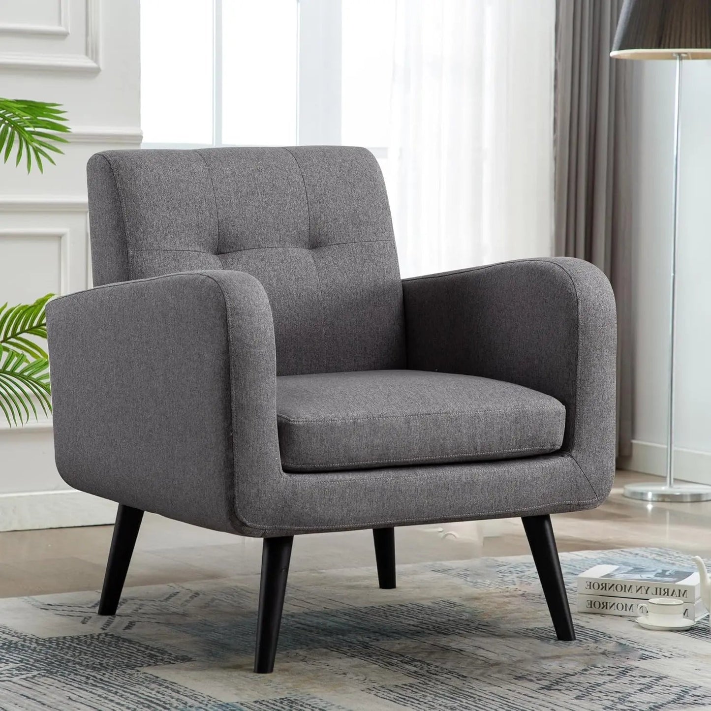 Accent Chairs for Living Room, Living Room Chairs, Mid century Modern Fabric Chairs - HOMELIVING