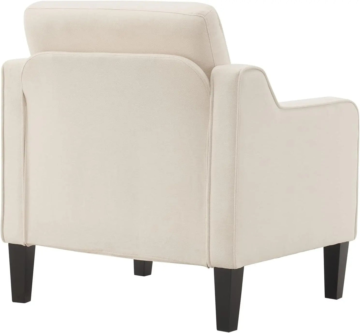 Century Modern Fabric Accent Chair,Beige for Living Room Upholstered Armchair with Scooped Arms for Bedroom,Apartment - HOMELIVING