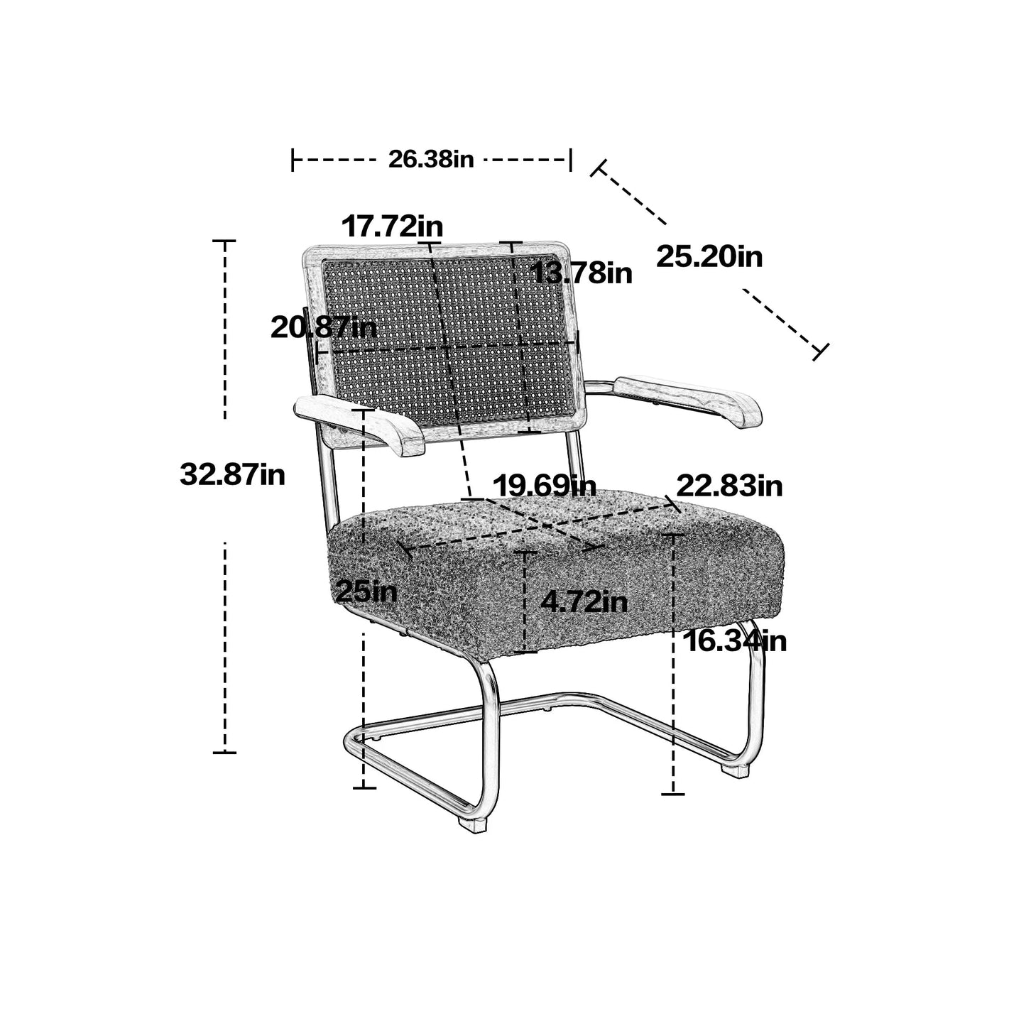 COOLMORE Accent Chair - Modern Industrial Slant Armchair with Metal Frame, - Premium High Density Soft Single chair - HOMELIVING